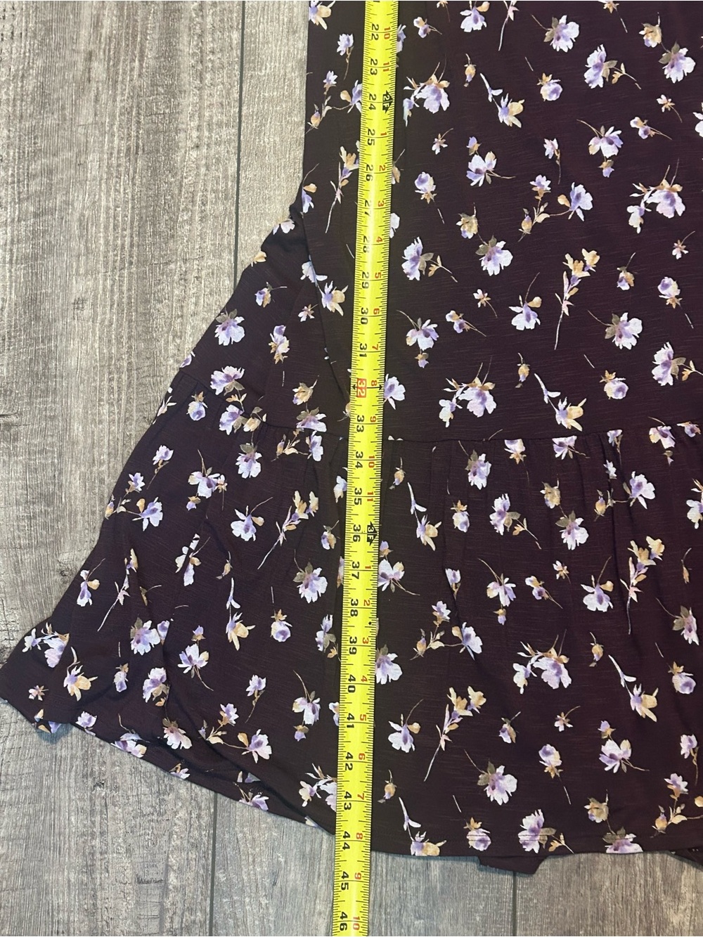 J Jill Women's Floral Smocked Midi Dress in Deep Plum, small petite - Picture 7 of 7